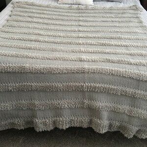 Cozy Throw by Bee & Willow - Stripe with Faux Fur - Color:  Gray